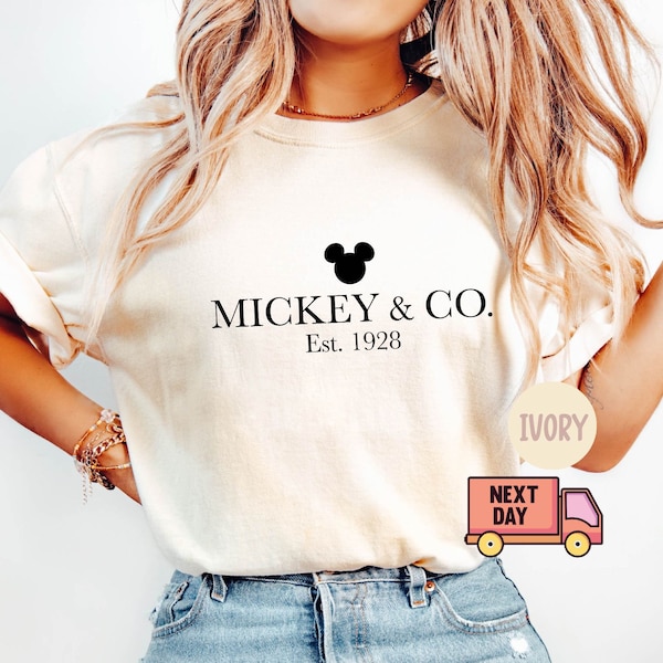 Mickey & Co Shirt,Comfort Color Mickey and Co. Est. 1928 Shirt,Unisex Shirt,Crewneck Shirt, Disney Shirts,Disney Trip Shirt,Disneyland Shirt