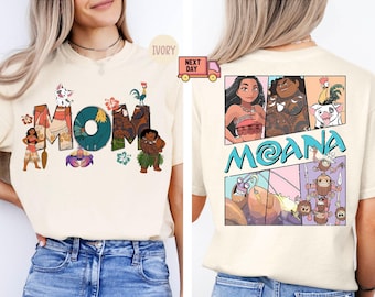 Comfort Colors® Disney Moana Mom Dad-shirt, bijpassende T-shirt Princess Moana Family, Maui-shirt, Hei Hei en Pua Mama Dada-T-shirt, shirt voor familie-uitje