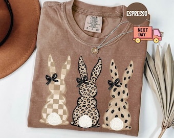 Comfort Colors® Easter Bunny Shirt, Coquette Rabbit Tee, Women's Easter Shirt, Easter Bunny Shirt, Easter Gift, Rabbit Shirt, Rabbit Tee