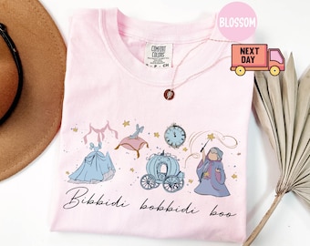 Koszulka Comfort Colors® Cinderella Princess Watercolor, Koszulka Disney Family Trip, Koszulka Retro Bibbidi Bobbidi Boo, Koszulka Cinderella Princess
