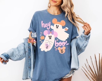 Comfort Colors® Mickey and Minnie Ghost Halloween T-shirt, Boo Too You Tee, Spooky Season, Mickey's Not So Scary Halloween Party Family Trip