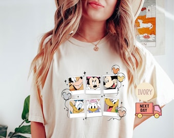 Vintage Disney Mickey Polaroid Shirt, Comfort Color Mickey and Friends Shirt, Disneyland Shirt, Disneyworld Shirt, Disney Family Trip Shirts