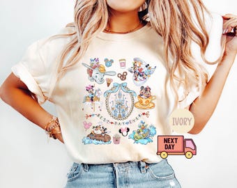 Chemise Disney « Best Day Ever » avec nœud coquette Comfort Colors®, chemise Disney pour les vacances en famille, chemise Disneyworld, chemise Mickey et ses amis Disney