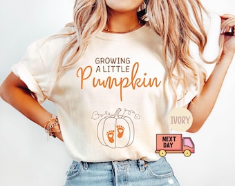 Comfort Colors® Growing A Little Pumpkin Shirt, Fall MaternityShirt, Pregnancy Thanksgiving Shirt, Fall Pregnancy Announcement Gift Shirt