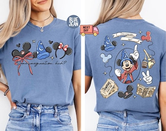 Camiseta Comfort Colors® Disney Coquette Bow Mickey Sorcerer Some Imagination Huh, camiseta Walt Disney Fantasia Mickey, camiseta de viaje a Disneyland