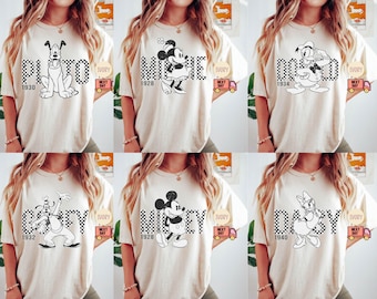 Retro Mickey Minnie Shirts, Retro Disney Trip Shirt, Retro Mickey and Friends Shirt, Checkered Mickey Shirt, Disney Family Vacation Shirt