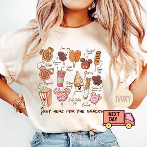 Comfort Colors Just Here for the Snacks Shirt,Mickey & Friends Shirt,Disney Snacks Tee,WDW Family Trip Tee,Disney Food Tee,Disney Vacay Mode