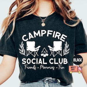 Comfort Colors Camp Shirt, Campfire Social Club Shirt for Camp Counselors, Summer Camp Gift for Family Friends Camping Lover Shirt,2025 Camp