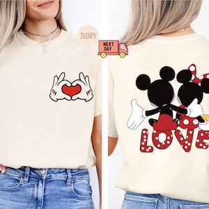 Comfort Colors® Mickey And Minnie Couple Shirt, Disney Valentine Day Shirt, Mouse Couples Shirt, Mickey Shirt, Minnie Shirt, Disney Matching