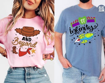 Comfort Colors® Buzz & Woody Matching Shirts, To Infinity and Beyond Shirt, Toy Story Shirt, Brother Sister Disney Shirts,Disney World Shirt