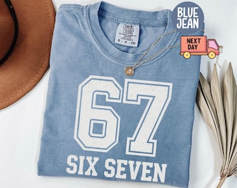 Comfort Colors® Trendy Gen Z Shirt, trendiges Geschenk, Lustige Nummer Gen Z Shirts, Sechs Sieben sarkastisches Shirt, 6 7 Meme Shirt, lustiges Meme T-Shirt