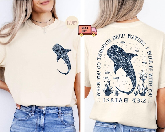 Comfort Colors® Whale Shark Tshirt, Beachy Shirt, Shark Shirt, Jesus T-shirt, Beachy Tee, Summer T-shirt, Christian Ocean Shirt,Coconut Girl
