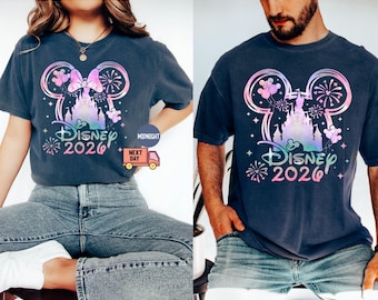 Comfort Colors® 2026 Disney Couple Shirt, Disneyland Family Matching Shirt, Disney Squad 2026 Shirt, Disney Trip Tee, Colorful Mickey Minnie
