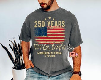 Comfort Colors® Retro Usa 250 Shirt, Independence Day Shirt, Celebrate 250th Anniversary Shirt Usa Flag Tee, 4th of July Tee, Patriotic Gift