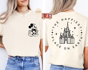Comfort Colors® Das glücklichste Ort eine Erde Shirt, magisches Schloss Shirt, Mickey Schloss Shirt, Disney Urlaub Shirt, magisches Königreich Shirt