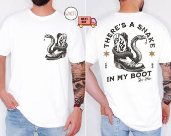 Comfort Colors® Toy Story Mens Shirt, There's A Snake In My Boot Front & Back Print Heavy Weight Unisex Tee, Woody Park Hopper Shirt for Dad