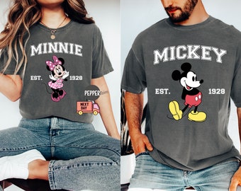 Regalo de Comfort Color, Camiseta vintage de Walt Disneyworld, Camiseta de todos los personajes de Disney, Camiseta de Mickey y Minnie, Camiseta de grupo de Disney, Camiseta familiar de Disney