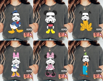 Comfort Colors® Vintage Disney Mickey and Friends Star Wars Family Shirt, Disney All Character Tee Mickey Mouse Stormtrooper, Disney Trip