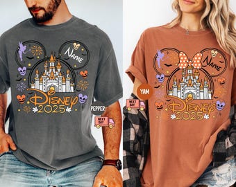 Comfort Colors® Custom Disney Halloween Party Matching Shirts, Disney Family Halloween Shirt, Disney Couple Halloween,Disney Family Matching