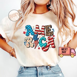 Red White and Blue, America Tee, Fourth of July Shirt T-Shirt, USA Shirt, Summer BBQ T-Shirt, Women&#39;s 4th of July, America 4th of July Shirt