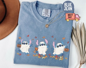 Comfort Colors® Disney Ghost Stitch Halloween Shirt, Disney Stitch Halloween Tee, Trick or Treat, Spooky Season, Disney Halloween Gift