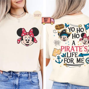 Comfort Colors Disney Pirate Cruise Shirt, Mickey and Minnie Mouse Pirate Shirt, Yo Ho Ho Pirate&#39;s Life For Me Shirt, Disney Couple Cruising