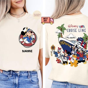Comfort Colors® Personalisierte Disney Cruise Mickey & Friends T-Shirt, Benutzerdefinierte Familien Cruise Group Passende Shirt, Benutzerdefinierte Name Cruise T-Shirt