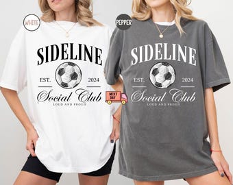 Camiseta Comfort Colors® del Club Social de Fútbol, Camiseta para Mamá Futbolera, Camiseta del Club Social de la Banca, Camiseta Linda para Mamá Futbolera, Día de la Madre, Regalo para Mamá Futbolera