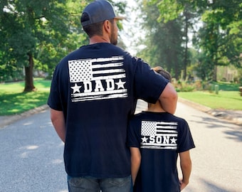 Comfort Colors® Dad and Son Shirts, Patriotic USA Matching Tees, Father's Day Shirt, 4th of July Dad and Me Shirt, Christmas Dad and Son Tee