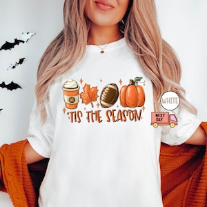 Comfort Colors Shirt, Fall Pumpkin Shirt, Football Shirts For Women, Tis The Season Shirt, Women Fall Tees, Autumn Shirt, Fall Season Shirts