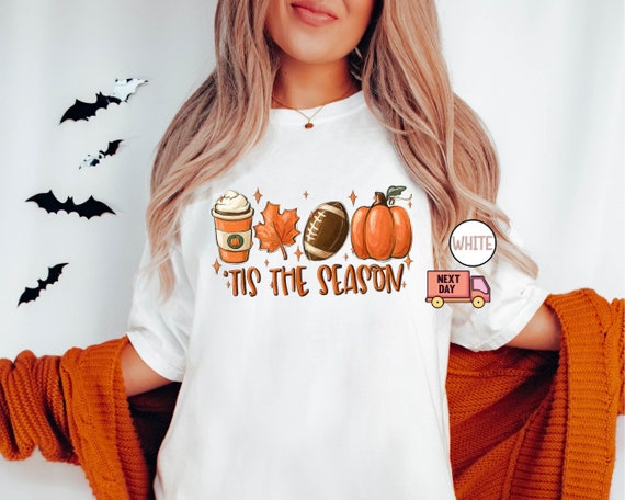 Comfort Colors Shirt, Fall Pumpkin Shirt, Football Shirts For Women, Tis The Season Shirt, Women Fall Tees, Autumn Shirt, Fall Season Shirts