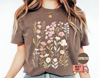 Comfort Colors® Wildflower Shirt, Floral Cottagecore Shirt, Botanical Shirt, Flower Shirt, Nature Shirt, Wildflower Shirt, Wild Flower Shirt