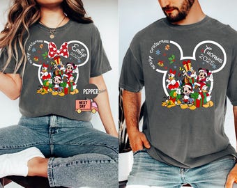 Chemise de Noël Disney personnalisée Comfort Colors®, chemise de Noël Disney 2025 personnalisée, chemise de Noël Disney famille assortie, voyage Disney