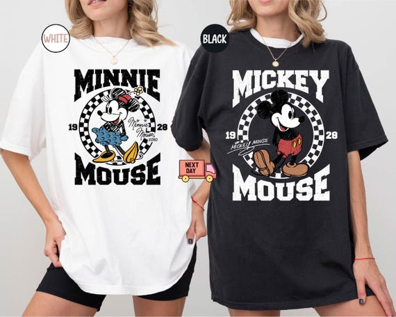 Comfort Colors Retro Disney Couple Mickey Minnie Mouse Shirt,walt