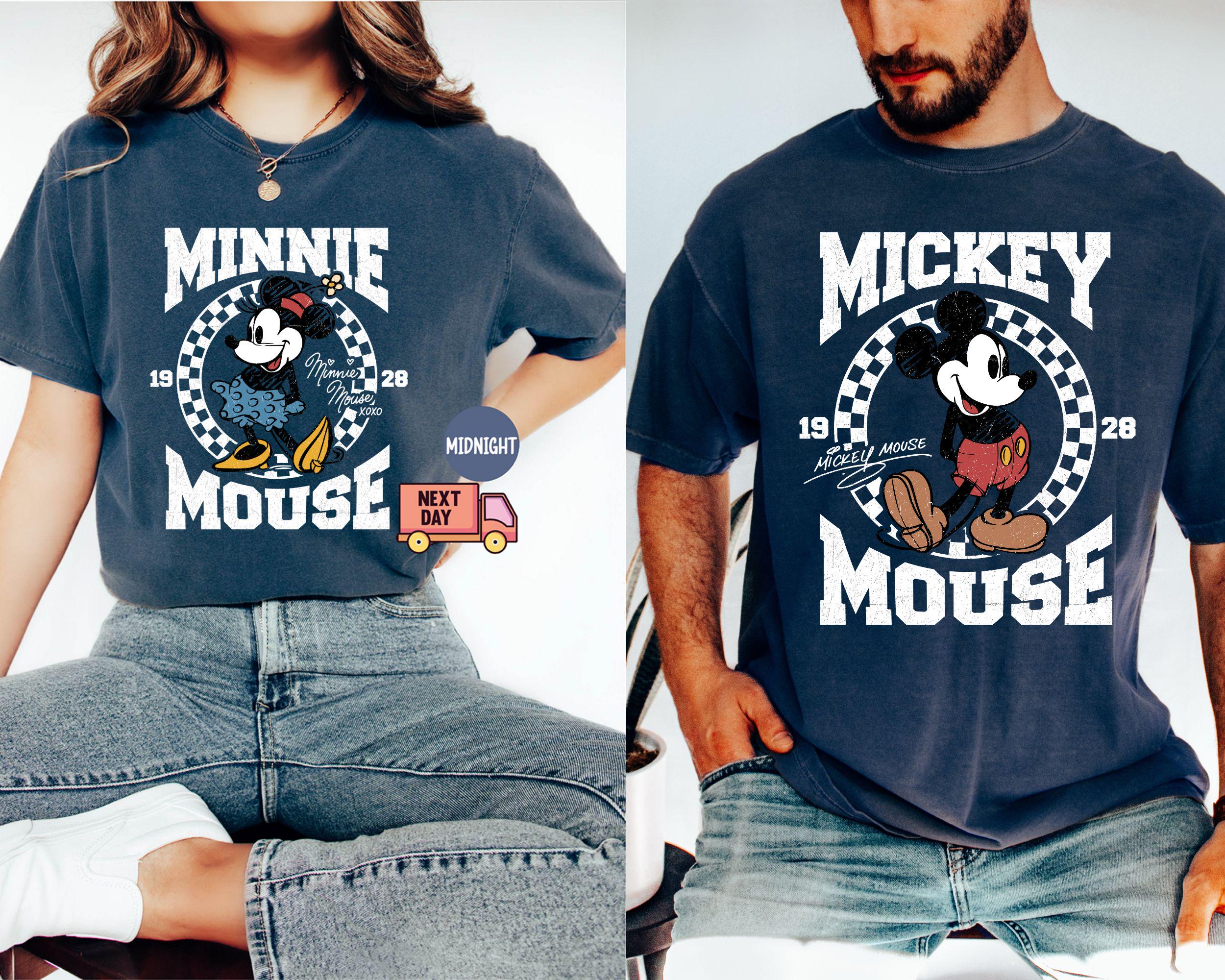 Comfort Colors Retro Disney Couple Mickey Minnie Mouse Shirt,walt