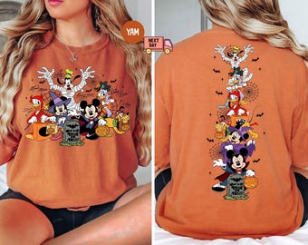 Comfort Colors® Mickey & Friends Signature Disney Halloween Two-Sided Shirt, Mickey's Not So Scary Halloween Party, Disneyland Family Trip