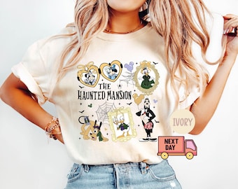 Comfort Colors® Coquette Bow Haunted Mansion Mickey and Friends Shirt, Disneyland Halloween Costume, Mickeys Not So Scary Tee