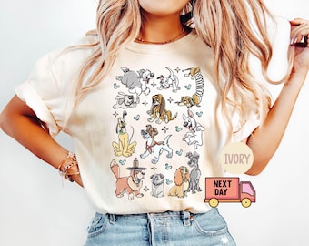 Comfort Colors® Disney Dogs Shirt, Retro Disney Dog Tee, Lady and the Tramp Shirt, Pluto Disney Puppy Tee, Disney Pet Lovers Shirt