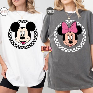 Comfort Colors Gift,Retro Disney Shirt,Mickey Checkered Shirt,Disney Family Shirts,Minnie Mouse Tees,Disney Tee,Disneyland,Disneyworld Shirt