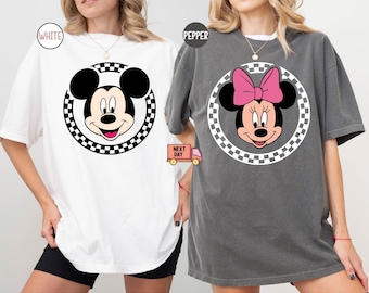 Comfort Colors Gift,Retro Disney Shirt,Mickey Checkered Shirt,Disney Family Shirts,Minnie Mouse Tees,Disney Tee,Disneyland,Disneyworld Shirt