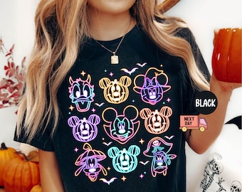 Comfort Colors® Mickey & Friends Ghost Disney Halloween Shirt, Mickey's Not So Scary Halloween Party 2025, Neon Disney Shirt, Disneyland Tee