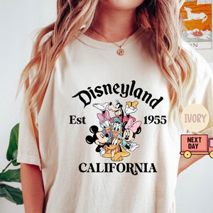 Comfort Color Retro Disneyland California Shirt, Disneyland Est 1955 Shirt,Disney Vacation Shirt,Mickey And Friends Shirt,Retro Disney Shirt