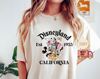 Comfort Color Retro Disneyland California Shirt, Disneyland Est 1955 Shirt,Disney Vacation Shirt,Mickey And Friends Shirt,Retro Disney Shirt