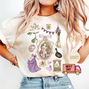 Comfort Colors® Retro Disney Tangled Rapunzel Floral Shirt, Disney Princess Rapunzel Shirt,Lost Princess Tee,Magic Kingdom Shirt,Disney Trip