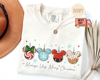 Comfort Colors® Mickey and Friends Christmas Shirt, Mickey's Very Merry Christmas Party 2025 Tee, Disney Christmas Tee, Disney Family Tee
