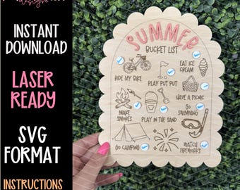 Laser-Datei, SVG-Datei, Sommer Bucket List, Benutzerdefinierte Schnittdatei, Sommer, Small Business, Laser graviert, Laserschnitt