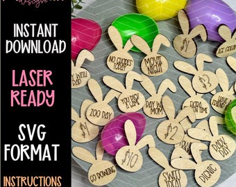 Laser geschnittene Ostertoken SVG | Kids Preise, Bunny Designs (Digitaler Download)