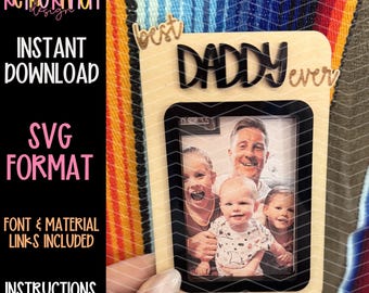 Bester Daddy Ever Visier Clip Fotorahmen SVG | Laser-Datei