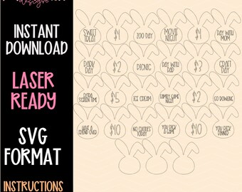 Ostertoken SVG | Hasen Preise, Laser Cut Datei (Digitaler Download)