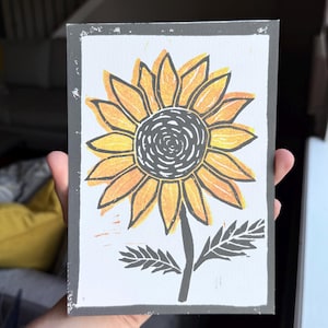 Girasole estivo (stampa a blocchi, edizione di 6)